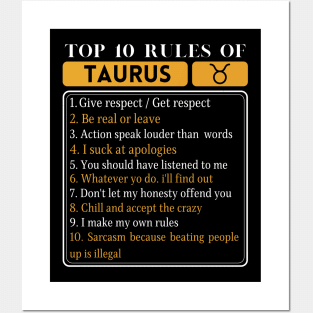 Top 10 rules of Taurus, Taurus Traits Facts Horoscope Zodiac Posters and Art